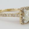 1.38 ct 14K Gold Princess & Round Cut Diamond Halo Engagement Ring EGL Rtl 7k