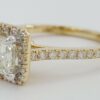 1.38 ct 14K Gold Princess & Round Cut Diamond Halo Engagement Ring EGL Rtl 7k