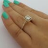 1.38 ct 14K Gold Princess & Round Cut Diamond Halo Engagement Ring EGL Rtl 7k