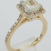 1.38 ct 14K Gold Princess & Round Cut Diamond Halo Engagement Ring EGL Rtl 7k