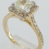 1.38 ct 14K Gold Princess & Round Cut Diamond Halo Engagement Ring EGL Rtl 7k