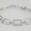 Round Cut Diamond Square Box Tennis Bracelet 8.8 Grams 7" 1.62 ct 14K White Gold