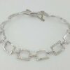 Round Cut Diamond Square Box Tennis Bracelet 8.8 Grams 7" 1.62 ct 14K White Gold