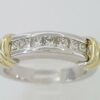 0.70 ct 14K White & Yellow Gold Princess Cut Fashion Wedding Band Ring 6.6 mm