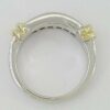 0.70 ct 14K White & Yellow Gold Princess Cut Fashion Wedding Band Ring 6.6 mm