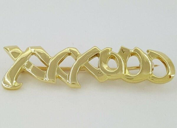 Tiffany and Co Paloma Picasso 18K Yellow Gold Hugs Kisses XXXOOO 1.4 Pin Brooch