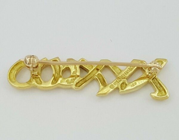 Tiffany and Co Paloma Picasso 18K Yellow Gold Hugs Kisses XXXOOO 1.4 Pin Brooch