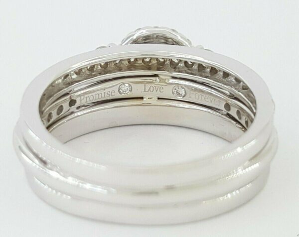 1.62 ct 14K White Gold Round Diamond Wedding Halo Engagement Wedding Ring Set