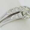 Antique 1.07 ct Old European Diamond Engagement Ring Set Band 14k White Gold GIA