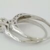 Antique 1.07 ct Old European Diamond Engagement Ring Set Band 14k White Gold GIA
