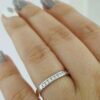 0.2 ct 14K White Gold Round Diamond Channel Set Wedding Band Ring 2.7 mm