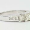 Three Princess Cut Diamond Engagement / Anniversary Ring 1 ct 14k White Gold