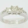 Three Princess Cut Diamond Engagement / Anniversary Ring 1 ct 14k White Gold