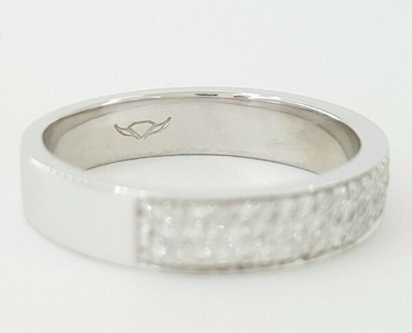 Martin Flyer 0.31 ct Platinum Round Diamond Micro Pave 3 Row Band Ring 4 mm