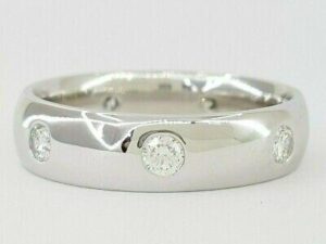 Round Cut Diamond Eternity Wedding Anniversary Band 5.5 mm 0.7 ct Platinum