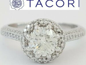 0.94 ct TACORI Simply Tacori 2502RDP55 Plat Round Diamond Halo Engagement Ring