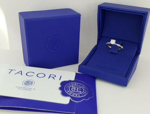 0.72 ct Sculpted Crescent 46-2RD55 TACORI 18K Round Diamond Engagement Ring GIA