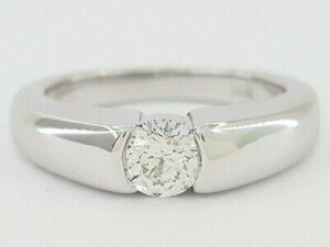 Round Brilliant Cut Diamond Solitaire 0.5 ct 14K White Gold Engagement Ring