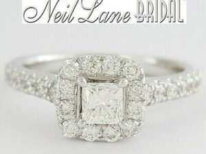 Neil Lane Bridal 0.86ct 14K Princess Cut Diamond Halo Engagement Ring