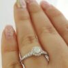 Gabriel & Co Round Cut Diamond Halo 0.69 ct 14K White Gold Engagement Ring