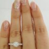 Gabriel & Co Round Cut Diamond Halo 0.69 ct 14K White Gold Engagement Ring