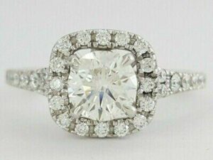 Scott Kay Round Cut Diamond Halo Engagement Ring 0.94 ct 14K White Gold GSI