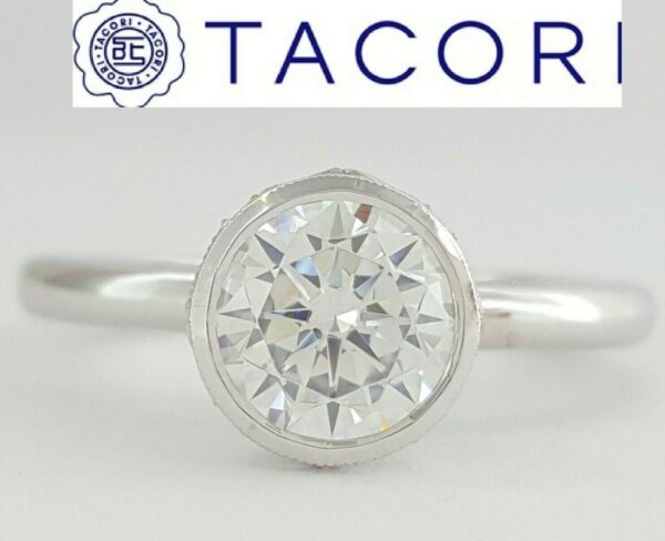 TACORI 300-2RD7 Starlit 18k Gold Bezel Semi-Mount Engagement Ring Rtl 1,910