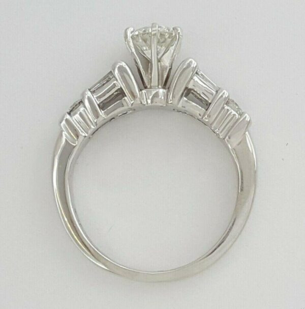 Round Baguette Diamond Engagement Ring 0.88 ct Platinum EGL USA Rtl 3,650