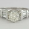 Round Baguette Diamond Engagement Ring 0.88 ct Platinum EGL USA Rtl 3,650