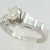 Round Baguette Diamond Engagement Ring 0.88 ct Platinum EGL USA Rtl 3,650