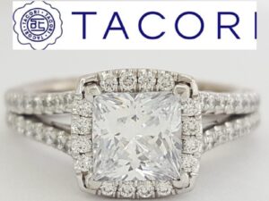 TACORI Petite Crescent HT2548PR6 18k White Semi-Mount Engagement Ring 0.58 ct