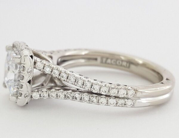 TACORI Petite Crescent HT2548PR6 18k White Semi-Mount Engagement Ring 0.58 ct