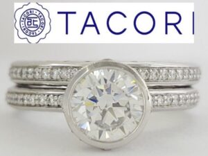 0.28 ct TACORI Starlit 305-25 18k White Semi-Mount Engagement Wedding Ring Set