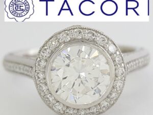 0.37 ct TACORI Starlit 306-25RD75 Platinum Round Semi-Mount Engagement Ring