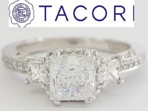 0.55 ct TACORI Dantela 2622PRSMP Platinum Semi-Mount Engagement Ring Rtl 5,210