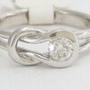 0.25 ct 14k White Gold Round Diamond Solitaire Knot Engagement Ring 3.5 Grams