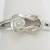 0.25 ct 14k White Gold Round Diamond Solitaire Knot Engagement Ring 3.5 Grams