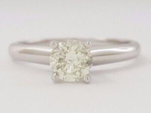 0.45 14K White Gold Round Brilliant Cut Diamond Solitaire Engagement Ring