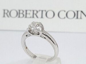 Roberto Coin Cento Diamond C Profile Solitaire Engagement Ring 18K Gold 1.10 ct