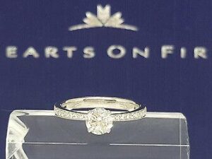 HOF Hearts on Fire Round Cut Diamond Engagement Ring 0.72 ct 18K White Gold 6k