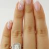 0.97 ct 18K White Gold Cushion Cut Diamond Double Halo Engagement Ring GIA E/VS1