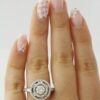 1.40 ct 14K White Gold Round Diamond Halo Engagement Ring EGL-USA Rtl 5,600
