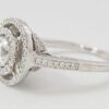 1.40 ct 14K White Gold Round Diamond Halo Engagement Ring EGL-USA Rtl 5,600