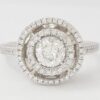 1.40 ct 14K White Gold Round Diamond Halo Engagement Ring EGL-USA Rtl 5,600