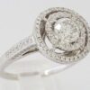 1.40 ct 14K White Gold Round Diamond Halo Engagement Ring EGL-USA Rtl 5,600