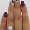 Gabriel 1.01 ct 14K Rose Gold Round Cut Diamond Halo Engagement Ring GIA H / SI1