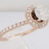 Gabriel 1.01 ct 14K Rose Gold Round Cut Diamond Halo Engagement Ring GIA H / SI1