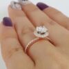 Gabriel 1.01 ct 14K Rose Gold Round Cut Diamond Halo Engagement Ring GIA H / SI1