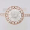 Gabriel 1.01 ct 14K Rose Gold Round Cut Diamond Halo Engagement Ring GIA H / SI1
