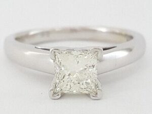 0.82 ct 14K & Platinum Leo Princess Diamond Solitaire Engagement Ring GSI